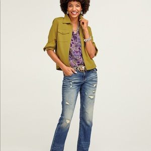 New this season Cabi 100% boyfriend jean size 8 NEW NEVER WORN…